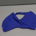 SUUKSESS Women Workout Padded Halter Sports Bras Yoga Twist Deep V Crop Tank Tops (X-Small, Blue)