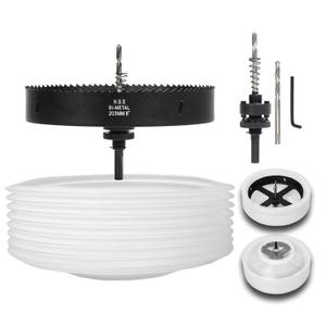 8 Hole Saw for Recessed Lights, 8 Inch Hole Cutter with Dust Bowl Catcher for Led Recessed Lighting 8 Inch and Wood Metal Drywall, Bi-Metal Construction, Black