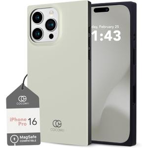 Cocomii - Rectangle Case Compatible with iPhone 16 Pro - Compatible with MagSafe, Solid Color, Fashionable Hues, Matte, Magnetic Phone Case for iPhone 16 Pro 6.3 inch, Antique White (iPhone 16 Pro 6.3", Antique White)