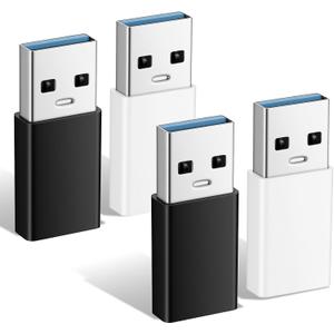 KALIONE 4 Packs USB-C Female to USB-A Male Adapter OTG Adapter USB to USB C Adapter OTG Charger Converter Compatible Phone Car CarPlay etc