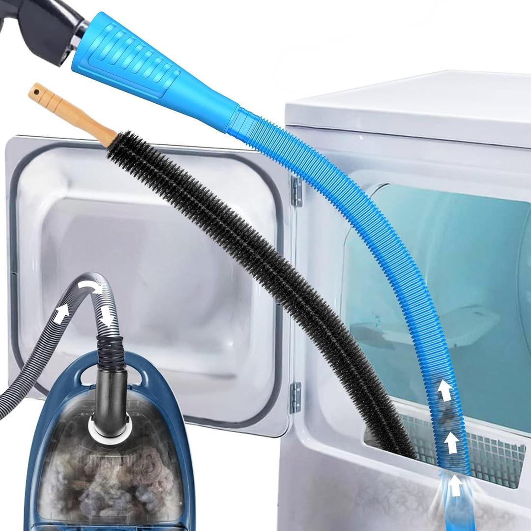 Sealegend 2 Pieces Dryer Vent Cleaner Kit, Dryer Lint Vacuum Attachment with Dryer Lint Remover Brush for Power Washer and Dryer Vent Vacuum Hose Cleaner Replacement Parts (Blue)