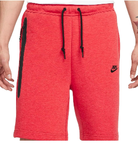 Nike Sportswear Tech Fleece Men's Shorts FB8171-672 (LT UNIV RED HTR/Black), Size S
