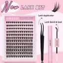 UILULU Lash Clusters Kit 168 Individual Clusters False Eyelashes, DIY Cluster Eye Lash Extensions Kit with Bond & Seal, Remover, Tweezers, Fake Eyelash D Curl-0.07-10-16MM(U24 Lash Kit)