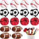 32 Pieces Fun Sport Mini Erasers Basketball Soccer Football Baseball Themed Erasers Birthday Party Favors Gifts for Student Prizes Classroom Rewards Supplies