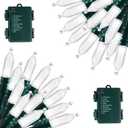 Brightown Battery Operated Christmas Lights 2 Pack 18 Feet 50 LED Clear Mini String Lights with 8 Modes Waterproof Tree Lights for Xmas Outdoor Indoor Holiday Party Garden Decor, Pure White