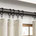 50 Packs Black Metal Curtain Rings with Eyelets, 1 inch Inner Diameter Drapery Rings Apply for Curtain Rods(Fits Up to 3/4-Inch Rod)