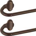 TVWOO Bronze Wrap Around Curtain Rods 2 Pack:Small Blackout Adjustable Window Curtain Rod for Bedroom Kitchen Apartment Renter Friendly,Room Darkening Curved Drapery Rods Easy Install, Brown 28-48 Inch