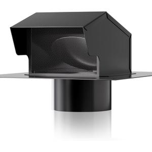 Roof Vent Cap - Hon&Guan Roof Vents 4 Inch Galvanized Steel Bathroom Roof Exhaust Vent for Ventilation System-with Damper, Black