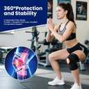 JOMVD Knee Brace for Knee Pain, Meniscus Tear, Adjustable Knee Support with Side Spring Stabilizers for Meniscus Tear, ACL, Arthritis, Patella Stability, Knee Pain Relief, Women and Men, X-Large (Black)