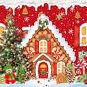 Alltten 7X5FT Christmas Backdrop Christmas Gingerbread House Backdrop Holiday Backdrops Xmas Party Decorations F235