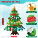 Realspring 2 Pack 3.3ft DIY Felt Christmas Tree with 56 Ornament and Snowman Advent Calendar 2025 Blue Felt Xmas Tree with Cutouts Decorate Wall Hanging Decoration for Christmas Crafts Winter Party