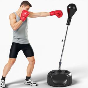 Punching Bag with Stand, Boxing Bag for Teens & Adults - Height Adjustable - Speed Bag for Training, Boxing Equipment, Stress Relief & Fitness