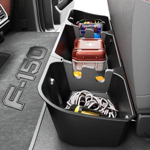 FengYu Under Seat Storage Box Compatible with 2015-2026 Ford F-150 F150 SuperCrew Cab, 2017-2026 F-250/F-350/F-450/F-550 Super Duty,F-150 Rear Underseat Storage Truck Organizer Tool Box