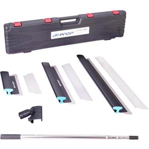BHTOP Drywall Tools Skimming Blade with Extension Handle - 12", 20" & 32" Blades with 2 Pack 0.3 mm Blades, Construction Tools End Caps, Wall-Board with Outer Box in Black