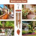 Pet Memorial Wind Chime, Dog Memorial Gifts for Loss of Dog, Pet Loss Sympathy Condolence Bereavement Passing Away Gift (B-leaf-gold)