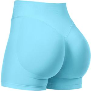 VOYJOY Women Workout Impact Shorts 2.5"/ 3.6"/ 4.5"/ 6" Scrunch Butt Lifting Gym Seamless Booty Biker Shorts, X-Small