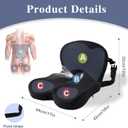 Ergonomic Seat Cushion with Adjustable Strap, Memory Foam Office Chair Seat Cushion with L-Shaped Design, Car Seat Cushion Fits for Truck Driver Semi Truck, Gaming Chair, Desk, Black