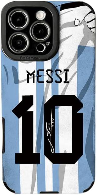 Slrioks MESSl Jersey Phone Case Creative Soccer Case for iPhone 16 Pro Max Thin Soft Imitation Leather Shockproof