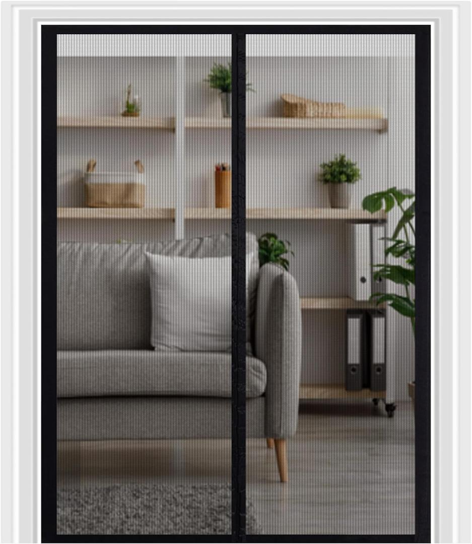 Self Sealing Magnetic Screen Door, Actual Screen Size 38 x 81 Fit Door Size 36 x 80 Inch Kid and Pet Friendly Walk Through Door Screen Magnetic Closure