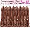 French Curl Braiding Hair 8 Packs 18 Inch Loose Wavy Bouncy Braiding Hair Pre Stretched 75g/Pack Synthetic French Curly Braiding Crochet Hair for Black Women 33#