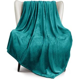 Exclusivo Mezcla Fleece Throw Blanket for Couch, Sofa, 300GSM Super Soft and Warm Blankets, Teal Throw All Season Use, Cozy, Plush, Lightweight, 50x60 Inches