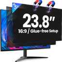 2 Pack Magnetic 23.8 Inch Computer Privacy Screen for Monitor 16:9 Aspect Ratio, Anti-Glare Blue Light Computer Monitor Privacy Shield, Removable Anti-Spy Screen Protector