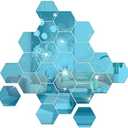 DIY Wall Decals Acrylic Mirror Sticker Set 36Pcs, Hexagon Mirror Wall Stickers for Living Room Bedroom Decor(Blue) (10*8.5*5cm)