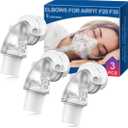 3 Packs F20 F30 Elbow Connector Compatible with ResMed Airfit F20, F30 & Airtouch F20, Replacement Elbow with Triple 360° Swivel & Quick Release Technology, Snug Fit & Leak Free for F20 Mask CPAP User