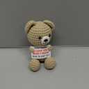 WELLBANEE Mini Crochet Bear Gifts for Her Him, Wife Husband Girlfriend Boyfriend I Love You Gift, Anniversary Birthday Gifts, Handmade Bear Small Stuff Things