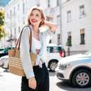 Pleneal Straw Bag For Women, Summer Straw Beach Handbags Large Shoulder Purses Woven Tote Bag