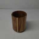 Acacia Wood Utensil Holder for Kitchen Counter, 360 Rotating 7.2" Wooden Cooking Utensil Crock for Countertop, Farmhouse Kitchen Decor