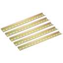 MECCANIXITY 5 Pcs DIN Rail Slotted Iron Mounting Guide 20" Long 35mm Wide 7.5mm High Bronze Tone