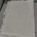 Waffle Bathroom Rugs, Super Absorbent Boho Bath Mats, Non-Slip Shower Mats for Bathroom Floor and Tub, Ultra Soft Waffle Weave Runner Mat, Quick Dry, Cream, 17x24 Inch