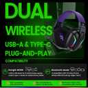 WESEARY Wireless Gaming Headset for PS5, PS4, PC, Switch & Mac, 20ms Ultra-Low Latency, 2.4GHz USB & Bluetooth 5.4 Gaming Headphones with Mic, 50H Battery Life, 3D Spatial Audio, Dynamic Lighting