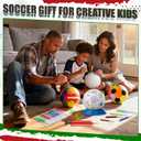 6 Pack Paint Your Own Ball with Washable Markers, Custom Color with Pump, DIY Gifts Craft Kit for Boys Girls Indoor Outdoor (Soccer)