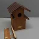 Water Proof Bluebird House for Outside, 2 Layers Metal Roof Water Proof, Outdoor  Durability Solid Cedar Wood Bird House for Pole, Secure Latch, Updated 1.5" Hole Size (Comfy Mansion)