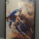 Framed Large Rustic Wall Art for Living Room, Oversized Farmhouse Countryside Nature Landscape Wall Decor Wildflower Field Canvas Painting Floral Pictures Modern Artwork for Bedroom Office 60"x30"