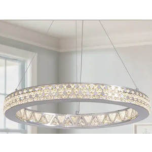 4-Lights Modern Crystal Chandeliers for Kitchen Island LED Dimmable Pendants Lighting Fixture LED Ceiling Light for Dining Room