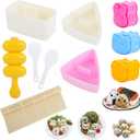 Onigiri Mold Set - 10pcs Spam Musubi Maker Press Large Triangle Rice Ball Mold Sushi Rolling Mat Sushi Making Kit for Lunch Bento and Home DIY