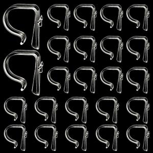 Chunful 24 Packs Clear Church Pew Clips for Weddings Heavy Duty Plastic Pew Hooks Decorations Church Bench Bow Holders for Aisle Chairs Railing Bow Garland Decor