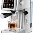 CUSIMAX Espresso Machine 20Bar Compact Coffee Machine with Powerful Steam Wand for Latte & Cappuccino, Stainless Steel Espresso Maker with 34oz Remevable Water Tank (Silver)