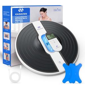 EaseZen EMS Foot Massager for Neuropathy, Rechargeable TENS & EMS Foot Circulation Stimulator for Pain Relief, 10 Modes & 20 Intensities, 2 Body Pads, Relieve Swelling, Cramps, RLS