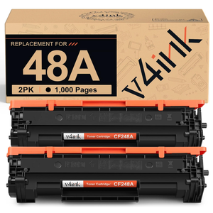 v4ink 2PK CF248A Toner Cartridge Black Compatible Replacement for HP 48A Toner Cartridge Black Ink for HP LaserJet Pro M15 M15W M28W M29W MFP M14M17 M28M31 M29 W2G51A Y5S53A Toner Printer