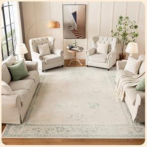 Istana Foldable Green 9x12 Rug - Stain Resistant, Eco-Friendly Washable Area Rug for Living Room & Bedroom