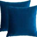 RainRoad Velvet Decorative Throw Pillow Covers Cushion Cover Pillow Case for Sofa Couch Bed Chair,Soft Square Royal Blue Throw Pillows 18x18 Inch,Set of 2