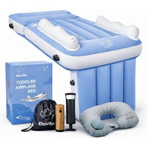 Inflatable Airplane Travel Bed for Toddlers | Portable Baby Seat Extender with Electric Pump | Baby Portable Travel Accessory | Infant Travel Bed Toddler Airplane Bed.