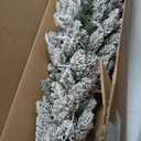 National Tree Company 3 ft Pre-Lit Flocked Downswept Forestree Mini Artificial Christmas Tree,50 Clear Lights, 198 Tips, Metal Plate Base, Green