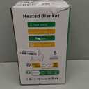 Electric Blanket Heated Throw, Soft Flannel 50"x60" Plaid Heating Blanket with 8 Hours Auto Off 10 Fast Heating Levels Machine Washable Sherpa Heated Blanket with Overheating Protection (Blue)