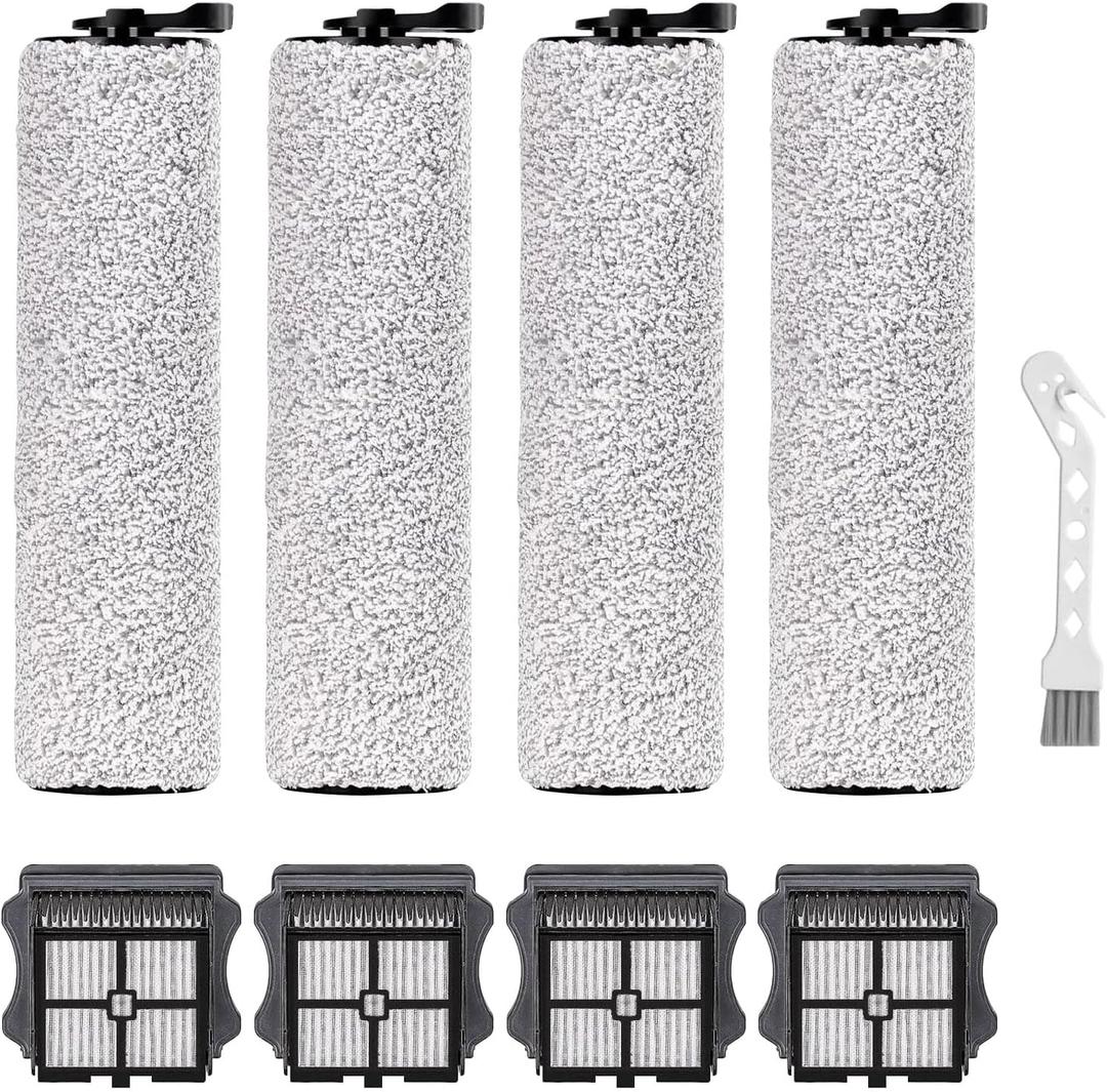Brush Rollers and Filters Replacement for Tineco iFloor 3 and iFloor One S3 Cordless Wet Dry Vacuum Cleaner, Accessories Kit inclue 4 HEPA Filters & 4 Brush Rollers