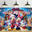 Snow Winter Backdrop for Christmas Party Decorations Merry Christmas Banner Party Supplies Mickeychristmas Photo Background 59x38in